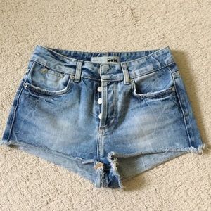 Topshop Moto Petite Denim Shorts
